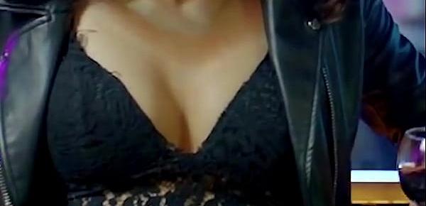  (Edit zoom slow motion) Indian actress Kajal Aggarwal hot bouncing boobs pressed by Elli AvrRam in Paris Paris   Shibani Dandekar big bending cleavage